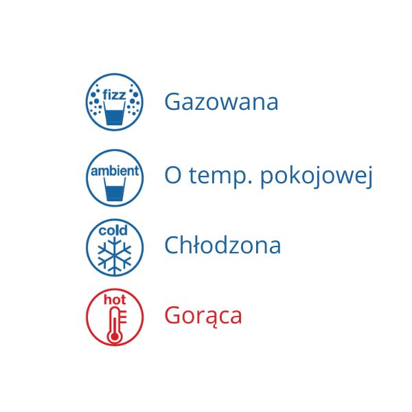 Dystrybutor wody pitnej Zdrojownia BLUGLASS HOT 30 FIZZ, woda gazowana, gorąca, chłodzona