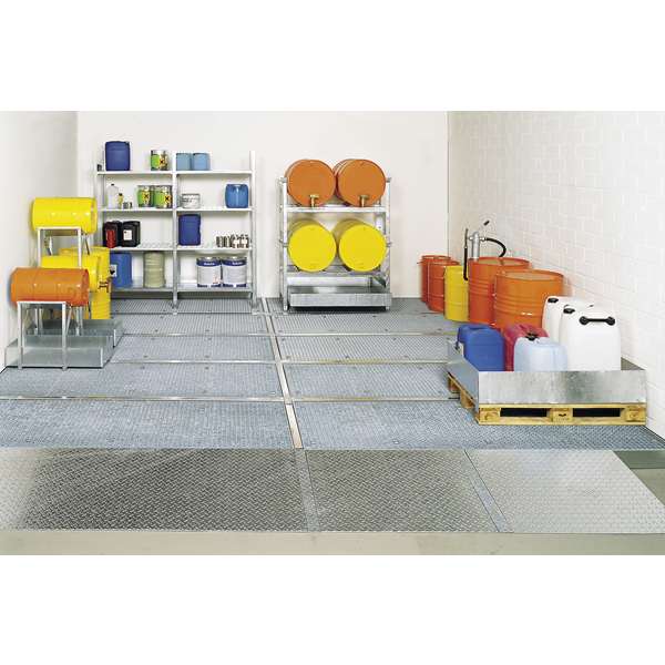 Platforma robocza stalowa Topserw 160 l, S*D*W 1000*2000*123 mm, wanna wychwytowa, LOW