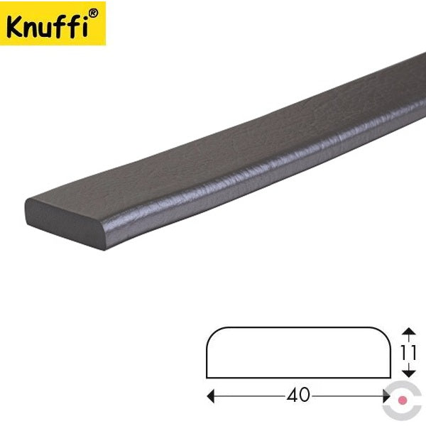 Elastyczny profil ostrzegawczo-ochronny Knuffi, typ F, antracyt, 1000 mm