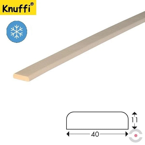 Elastyczny profil ostrzegawczo-ochronny Knuffi, typ F, mrozoodporny, biały, 1000 mm