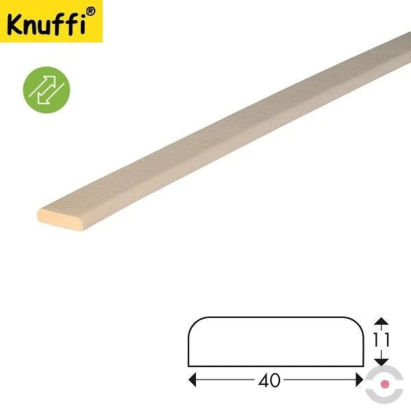 Elastyczny profil ostrzegawczo-ochronny Knuffi, typ F, wielokrotny montaż,  biały, 1000 mm