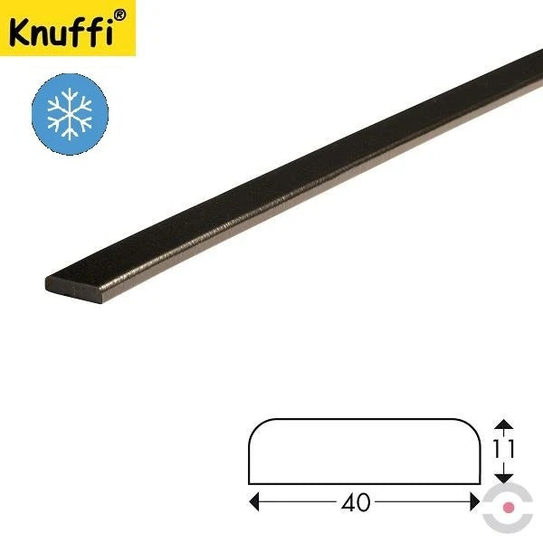 Elastyczny profil ostrzegawczo-ochronny Knuffi, typ F, mrozoodporny, czarny, 1000 mm
