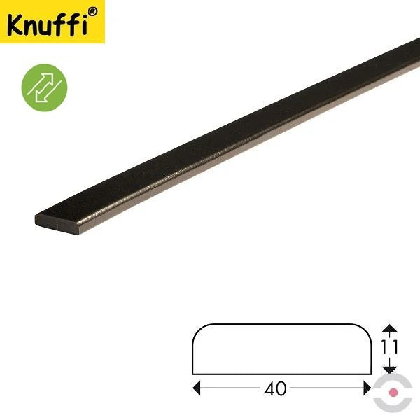 Elastyczny profil ostrzegawczo-ochronny Knuffi, typ F, wielokrotny montaż, czarny, 1000 mm