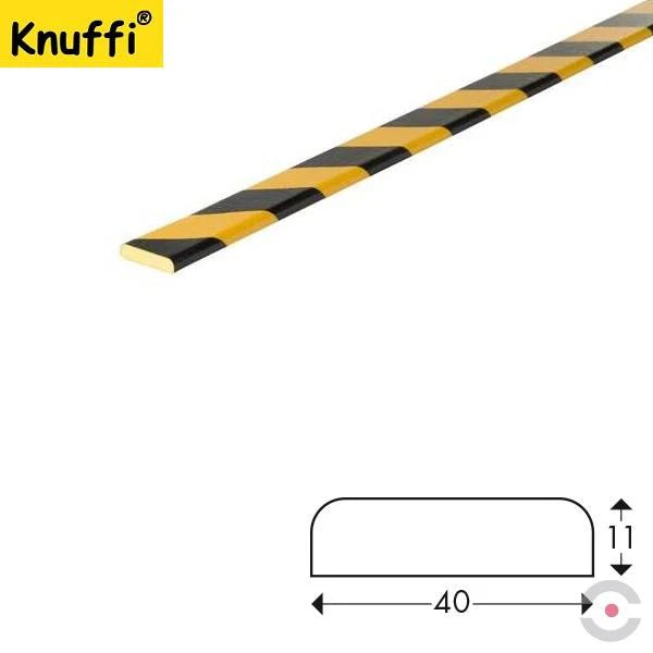 Elastyczny profil ostrzegawczo-ochronny Knuffi, typ F, żółty/czarny, 50 m