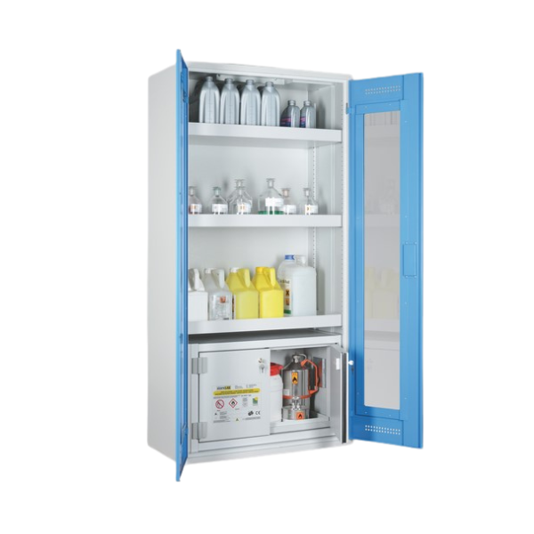 Szafa kombinowana Topserw COMBI-60 L, pojemniki, drzwi GL, niebieskie, CHS, 60 min