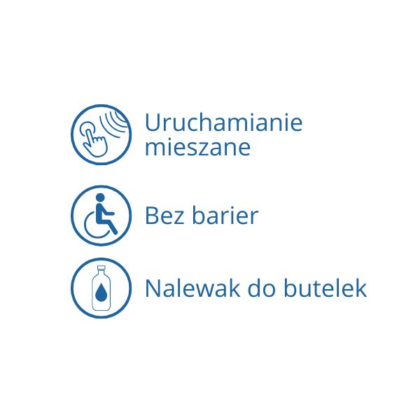 Stacja wody pitnej Zdrojownia GWQ-SO, stanowisko do mycia rąk, sensor, satynowa