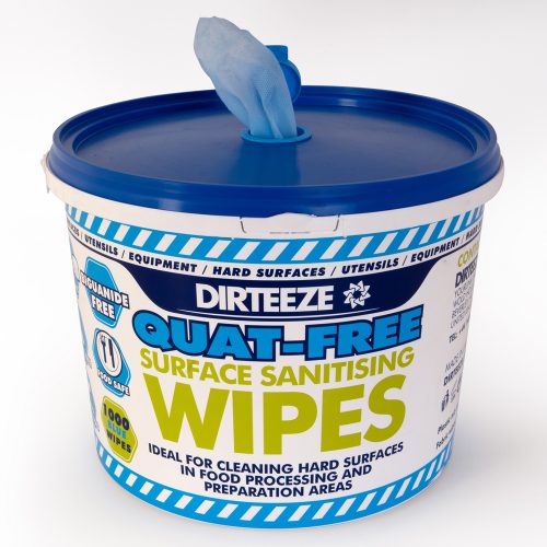 Ściereczka czyszcząca, antybateryjna DIRTEEZE Surface Sanitising, 20*20 cm, wiaderko dozujące, 1000 szt