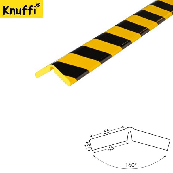 Elastyczny profil ostrzegawczo-ochronny Knuffi, typ H+ FLEX, żółty/ czarny, 1000 mm