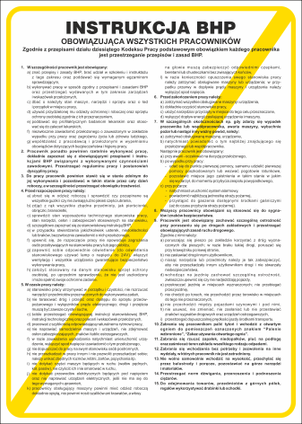 Instrukcja BHP obowiązująca wszystkich pracowników 250x350 mm