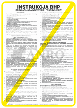 Instrukcja BHP obowiązująca wszystkich pracowników 250x350 mm