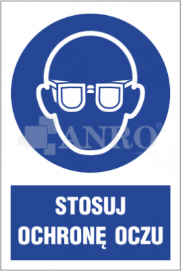 Znak BHP Stosuj ochronę oczu 200x300mm P (M004/1)