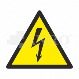 Znak BHP Ostrzeżenie przed  napięciem elektrycznym 200x200 mm F (W012)