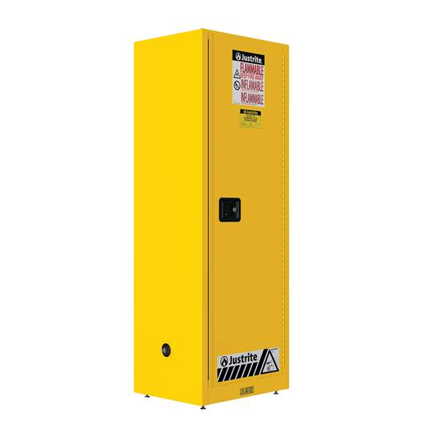 Szafa zabezpieczająca Slimline 83 l, samozamykacz, na materiały łatwopalne, 1-drzwiowa, żółty