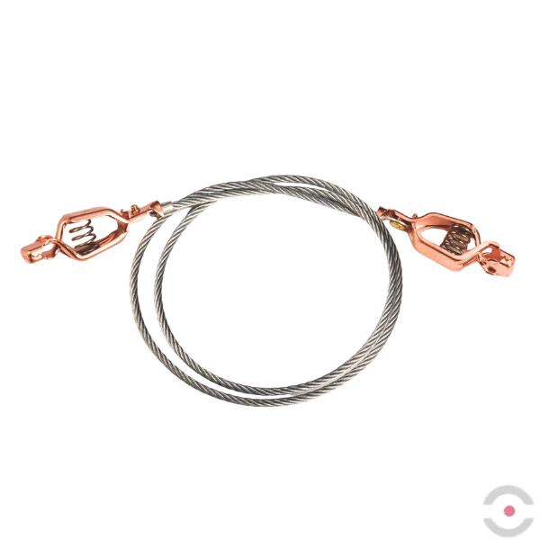 Przewód antyelektrostatyczny, nieizolowany, długość 1000 mm, zacisk krokodylkowy*zacisk krokodylkowy, EU