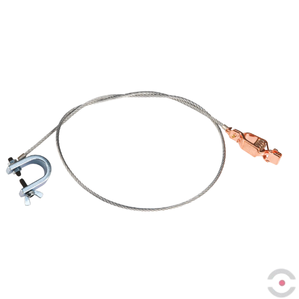 Przewód antyelektrostatyczny, nieizolowany, długość 1000 mm, zacisk C*zacisk krokodylkowy, EU