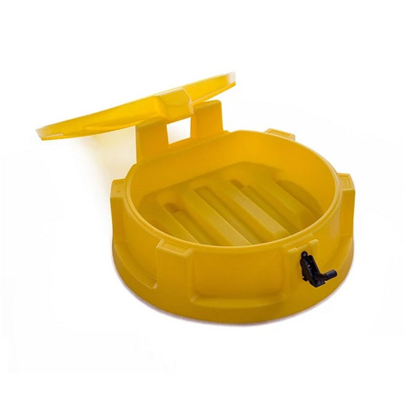 Lejek zamykany polietylenowy Topserw do beczek 200 l, żółty, DRUM FUNNEL