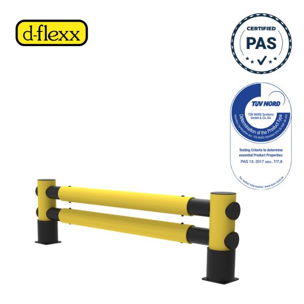Elastyczna bariera regałowa d-flexx GOLF, 2 belki, S*2500 mm