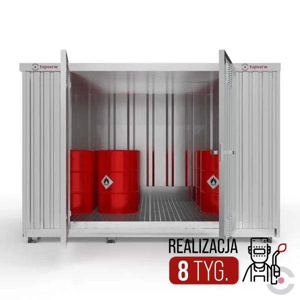 Magazyn chemiczny nieizolowany Topserw, SLH 3*2, S*G*W 3075*2075*2385 mm, 1000 l, jednomodułowy