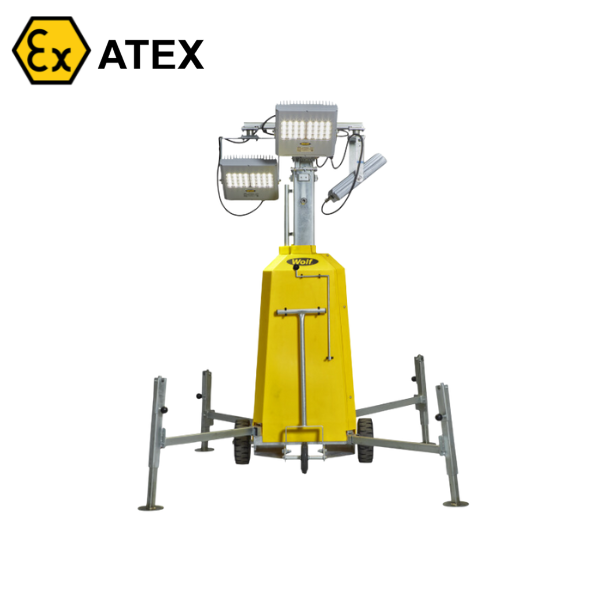 Maszt oświetleniowy Ex ATEX Topserw WOLF WTL-575, zasilanie 230 V, mobilny, 3*32*LED, Zone ‘1’, ‘21’