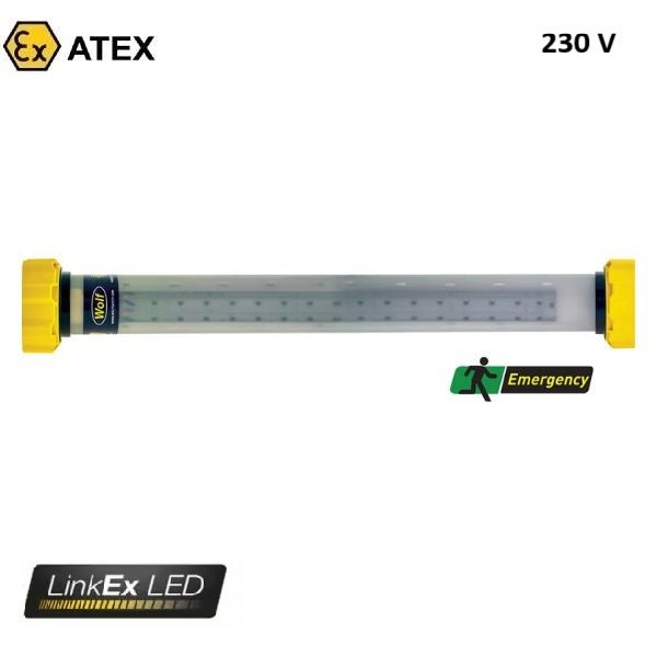 Oprawa awaryjna Ex ATEX Topserw WOLF LX-400EH, zasilanie 230 V, kabel 10 m, wtyk, 180°, Zone ‘1’, ‘21’