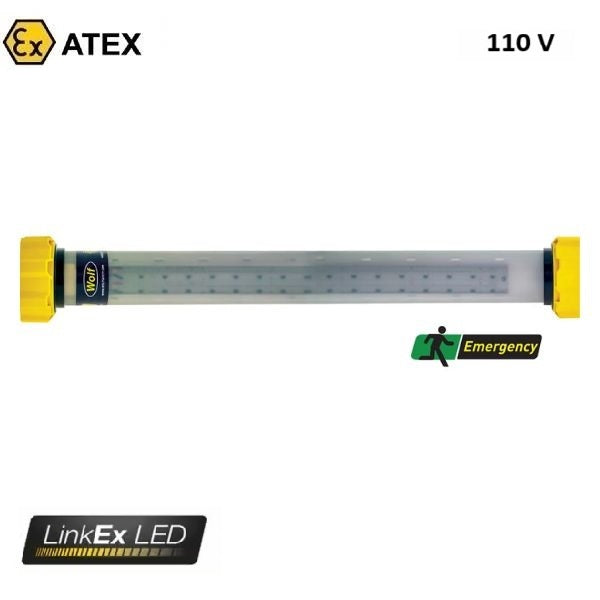 Oprawa awaryjna Ex ATEX Topserw WOLF LX-400EH, zasilanie 110 V, kabel 10 m, wtyk, 180°, Zone ‘1’, ‘21’