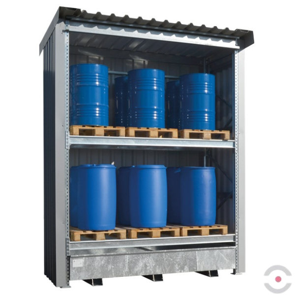 Regał paletowy Topserw, 1 moduł, 12*200 l / 4*1000 l, obudowany