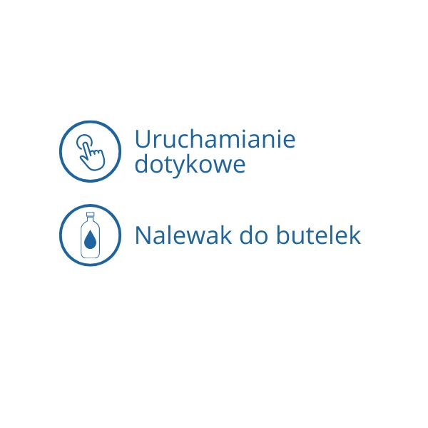 Zdrój wody pitnej Zdrojownia ECO-DF-BF, prostokątny, przycisk, nalewak do butelek