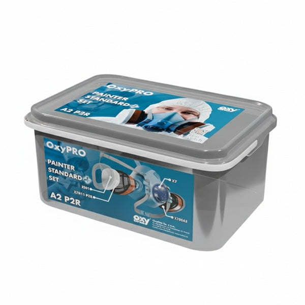 Zestaw ochronny OxyPro Painter Standard+ (półmaska S+pochłaniacz+prefiltry+pokrywy), wiaderko