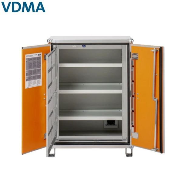 Szafa zabezpieczająca Topserw BATT M, składowanie baterii i akumulatorów, 3 półki, nóżki, 8/10, (VDMA 24994)