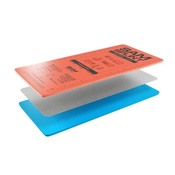 Szyna uniwersalna unieruchamiająca nadgarstka, 22,5*11 cm, pomarańczowy/niebieski