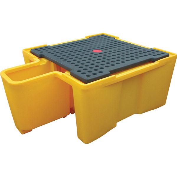 Wanna wychwytowa polietylenowa Topserw 1120 l, IBC 1*1000 l, przedział roboczy, kratownica, żółty, MEGA