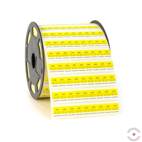 Etykiety, naklejki owijane do kabli (taśma/sztuka), S*D 12,5*25 mm, 3125 szt., żółte