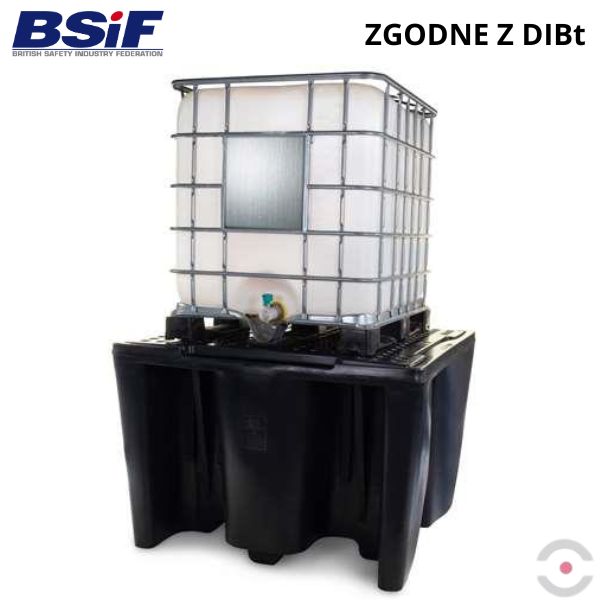 Wanna wychwytowa polietylenowa Topserw 1120 l, IBC 1*1000 l, kratownica, czarny, MEGA