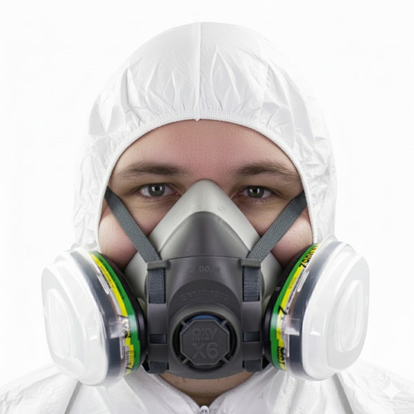 Zestaw OxyPro Painter Basic (półmaska L+pochłaniacz+prefiltry+pokrywy), wiaderko