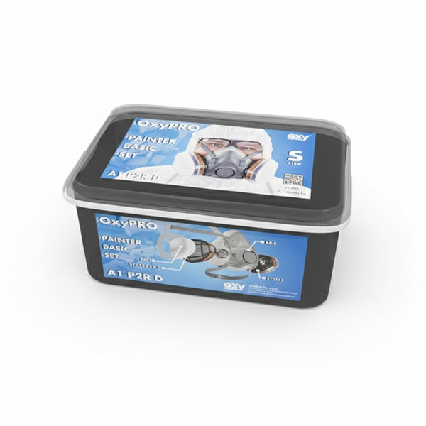 Zestaw ochronny OxyPro Painter Basic (półmaska S+pochłaniacz+prefiltry+pokrywy), wiaderko