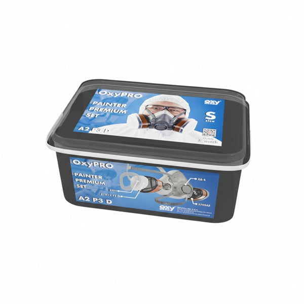 Zestaw ochronny OxyPro Painter Premium (półmaska S+pochłaniacz+prefiltry+pokrywy), wiaderko