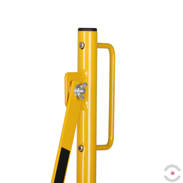 Bariera nożycowa, dł. 3600 mm, ścienna, kółka, czarny/żółty