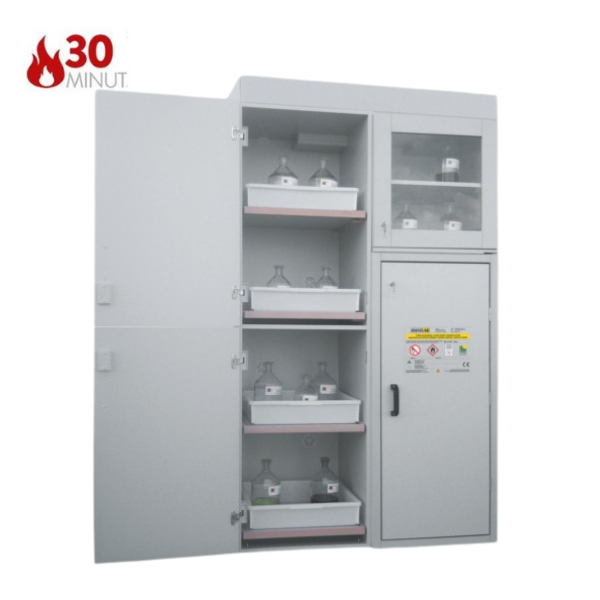Szafa kombinowana Topserw COMBI-30 XL, 6 wanienek, 3 moduły, drzwi CLA szare/żółte, LAB, 30 min