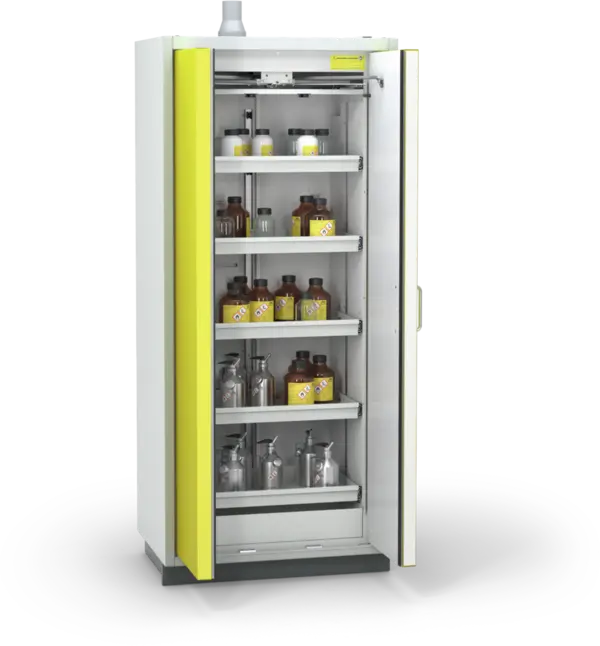 Szafa ognioodporna Topserw PRIME-90 L, 5 półek wysuwanych, drzwi CLA/O żółte, CLASSIC, 90 min