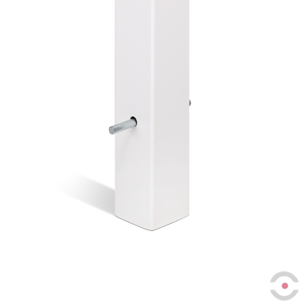 Słupek stalowy, kwadrat. 70*70 mm, wpuszczany, ocynkow. malow. biały/czerwony