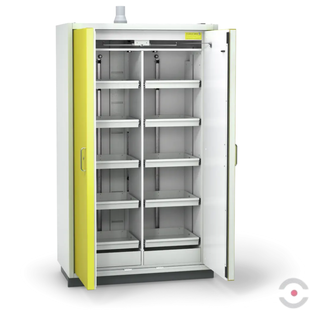 Szafa ognioodporna Topserw PRIME-90 XL-2, 10 półek wysuwanych, drzwi CLA żółte, CLASSIC, 90 min