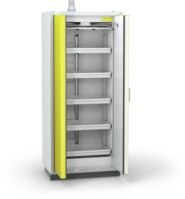 Szafa ognioodporna Topserw PRIME-90 L, 5 półek wysuwanych, drzwi CLA/O żółte, CLASSIC, 90 min