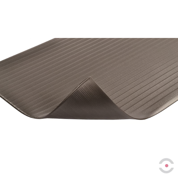 Mata ergonomiczna Notrax, 410 Airug, winyl, rowkowa, 122 cm x 18,3 m, obszar suchy, czarny