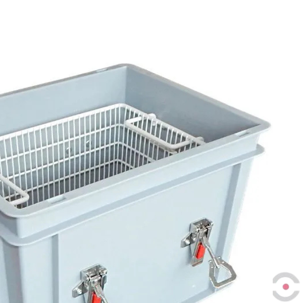 Plastikowy pojemnik transportowy Advanced S-BOX High, 47 l, wyjmowany kosz, 2*worek wypełniacza PyroBubbles