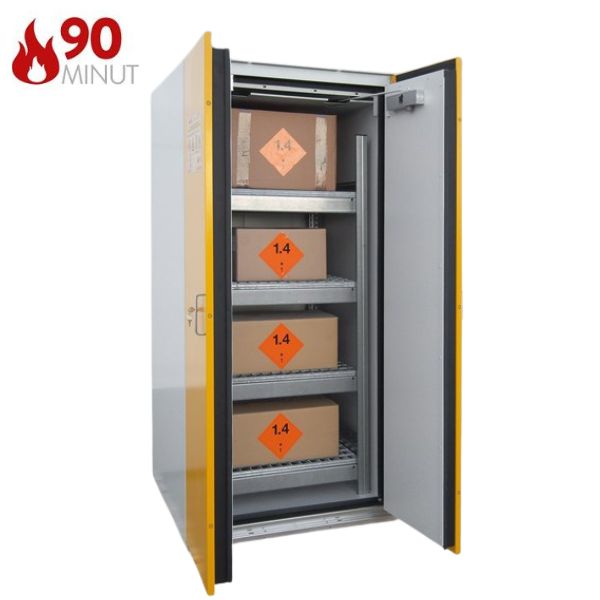 Szafa ognioodporna Topserw SAFE-90 L, 4 półki, regał stalowy, drzwi żółte, SiS Air, 90 min