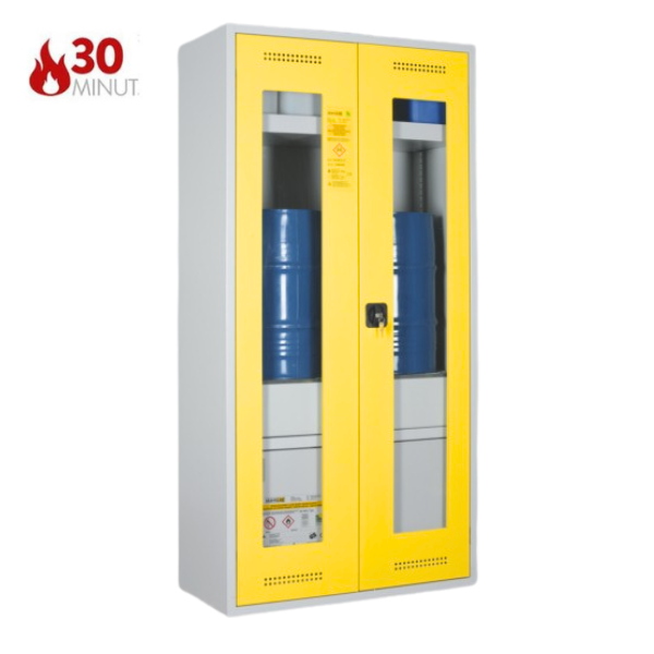 Szafa kombinowana Topserw COMBI-30 L, beczka 60 l, drzwi GL żółte, CHS FAS, 30 min