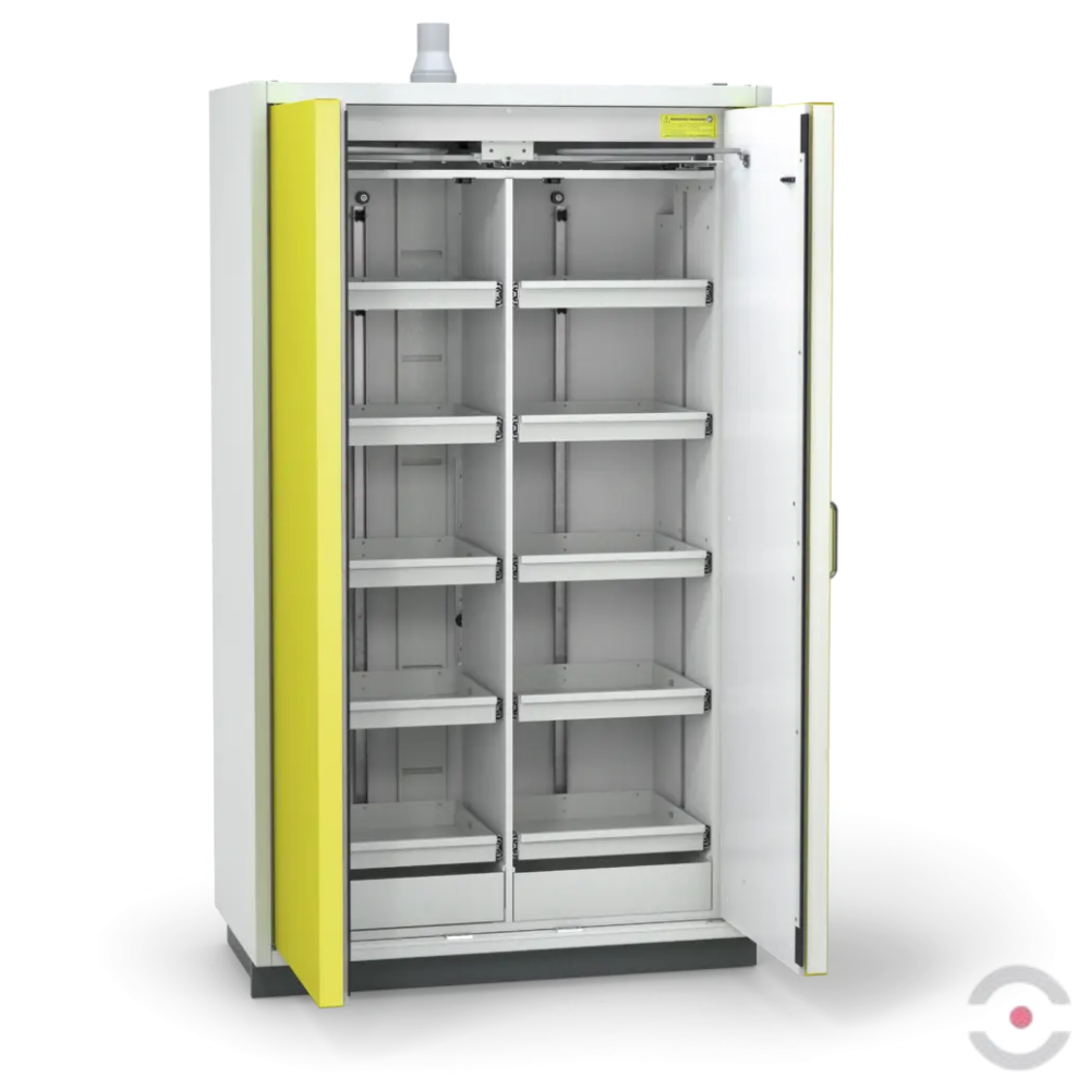 Szafa ognioodporna Topserw PRIME-90 XL-2, 10 półek wysuwanych, drzwi CLA/O żółte, CLASSIC, 90 min