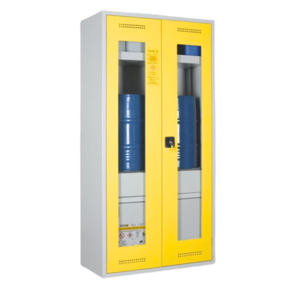 Szafa kombinowana Topserw COMBI-30 L, beczka 60 l, drzwi GL, żółte, CHS FAS, 30 min