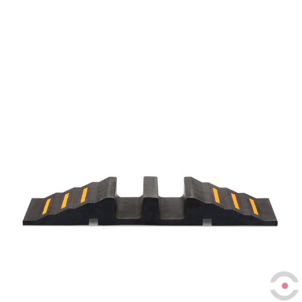 Bariera elementowa, polietylen, obrotowe stopy, folia odblaskowa, żółty