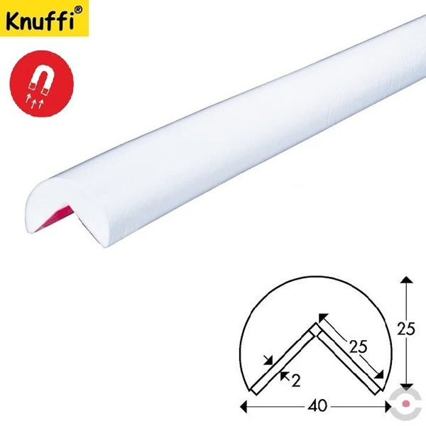 Elastyczny profil ostrzegawczo-ochronny Knuffi, typ A, magnetyczny, biały, 1000 mm